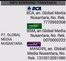 Rekening PT Global Media Nusantara