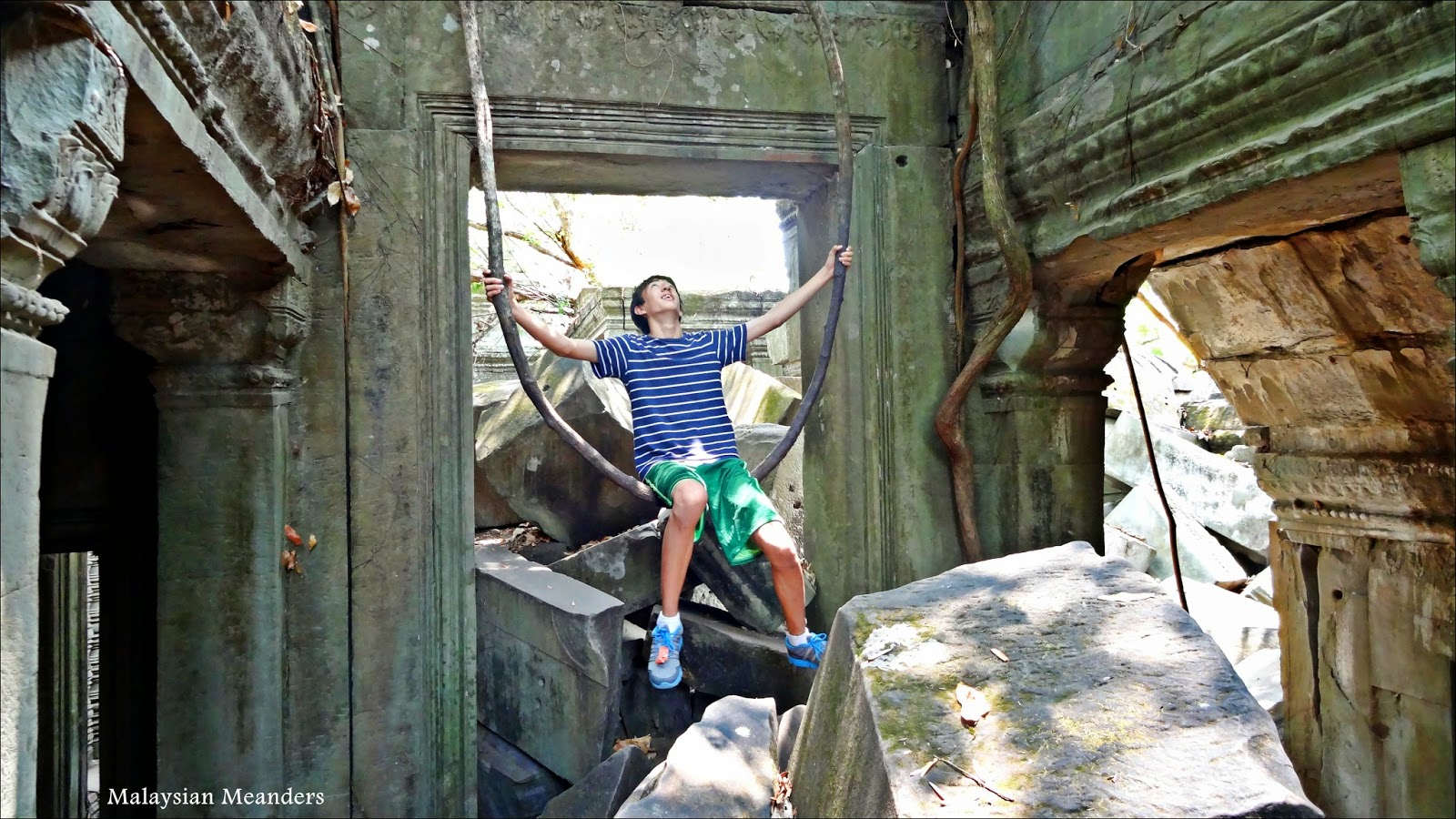 Kids enjoying Beng Mealea Angkor, Siem Reap, Cambodia, temple ruins