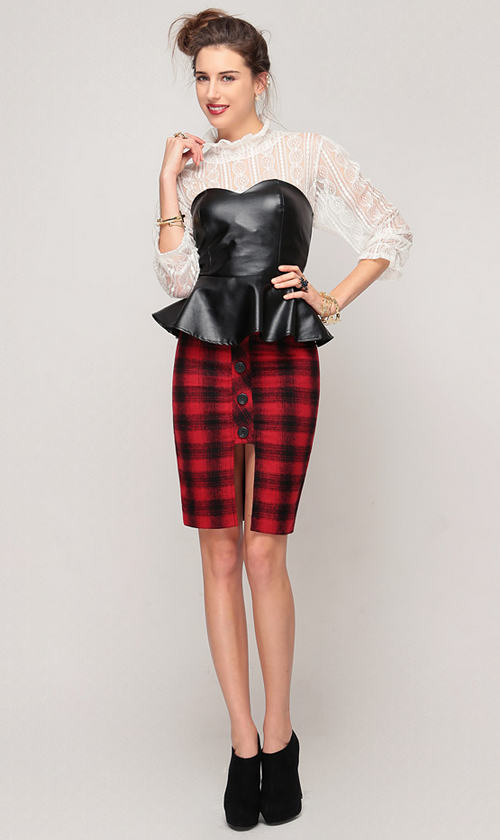 Leather Peplum Bustier