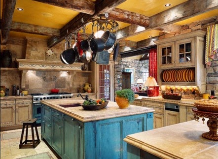 kitchen ceiling with exposed beams