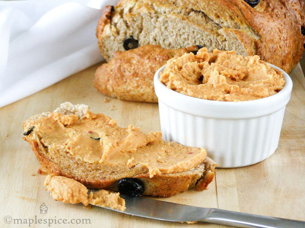 maple•spice SunDried Tomato and White Bean Spread with Black Olive