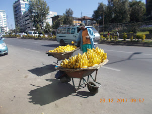 Fruit seller on a street in Addis Ababa