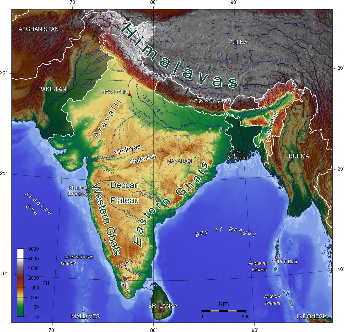 India Map Natural