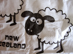 Cartoon of a sheep with the words 'New Zealand' written next to it.