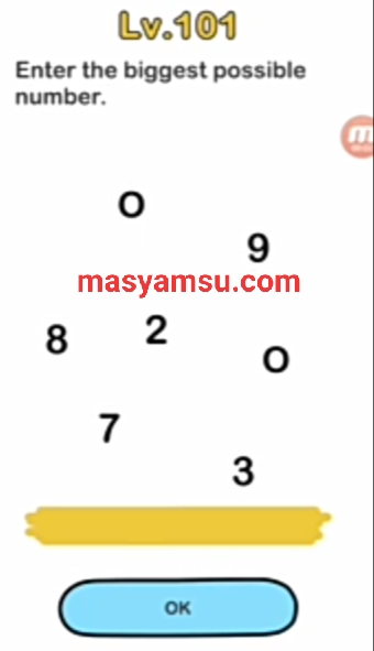 Buatlah Angka Terbesar Brain Out Level 94 101 Begini Jawabannya Masyamsu