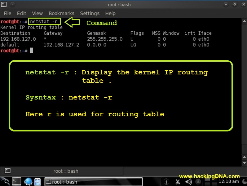 HackingDNA Learn how to use Netstat Commands On Backtrack 5