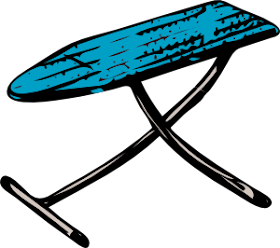 Blue ironing board clipart