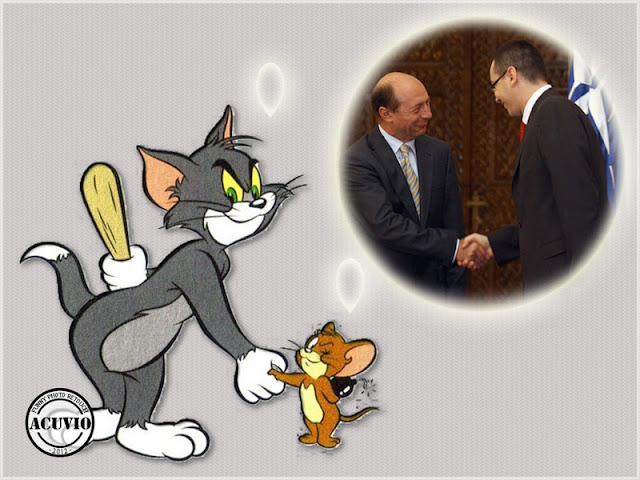 Victor Ponta Traian Băsescu funny photo Tom and Jerry