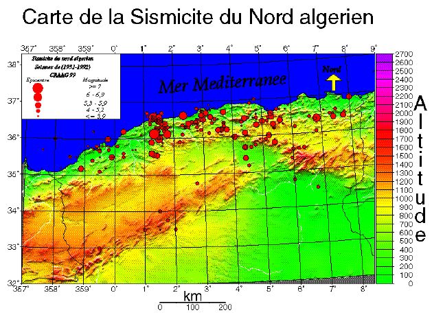 Topographie Les Seismes en Algerie du Nord