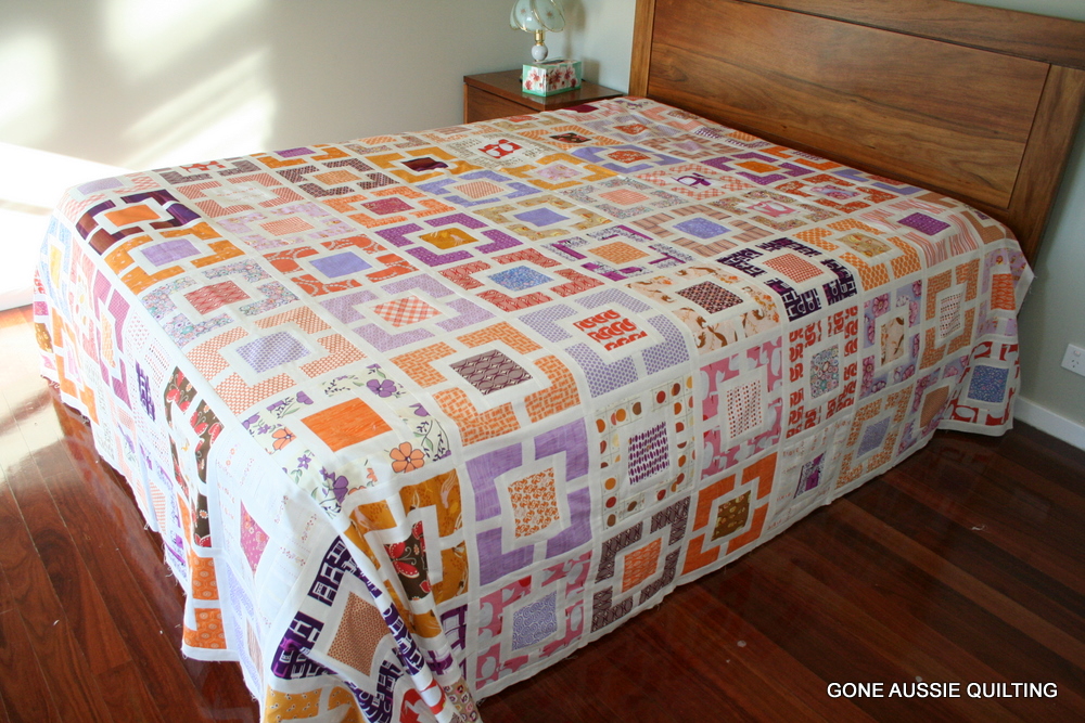 Gone Aussie Quilting Garden Fence Quilt Top Finished
