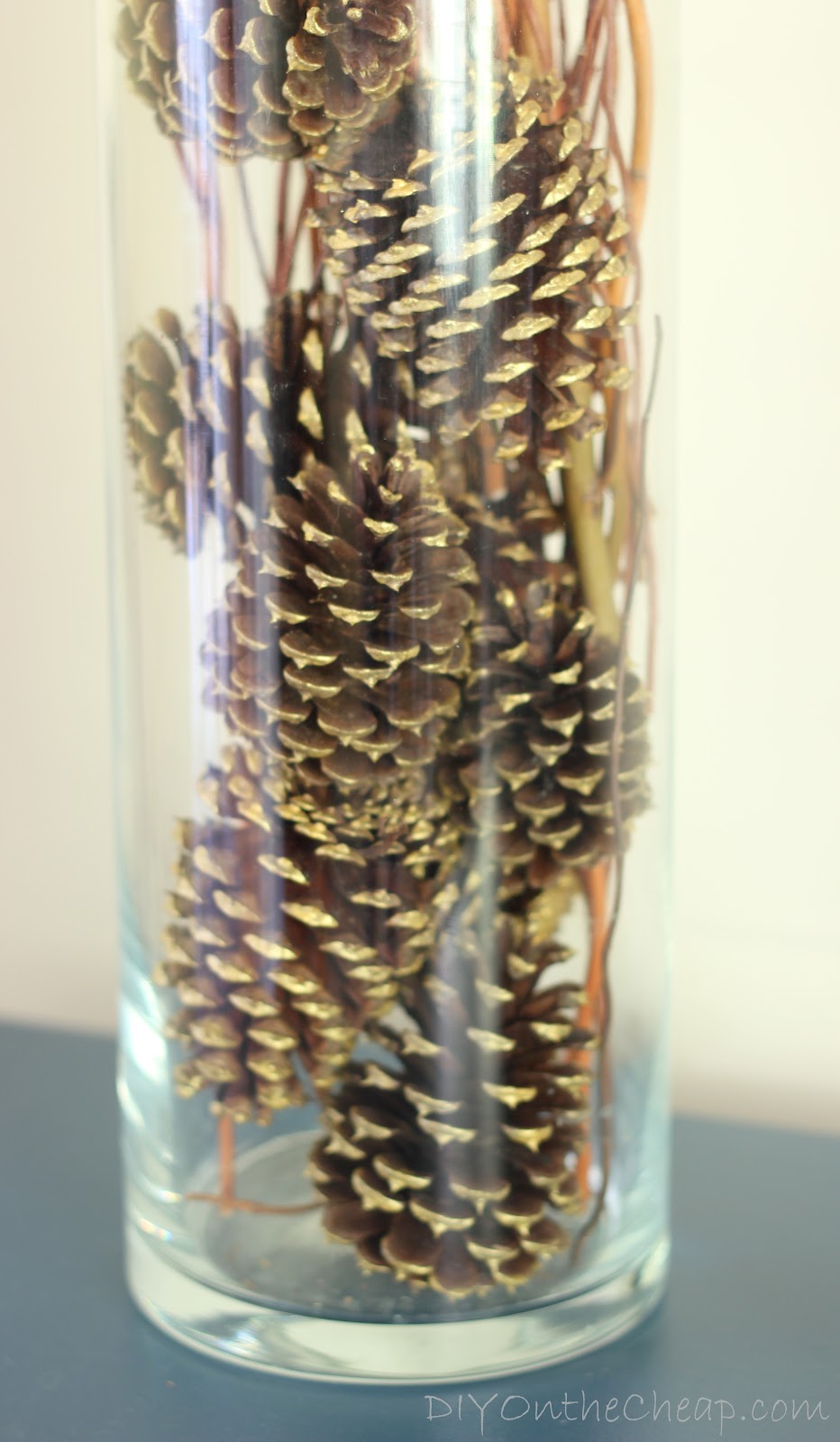Gilded Pine Cones {Easy Fall Vase Filler} Erin Spain