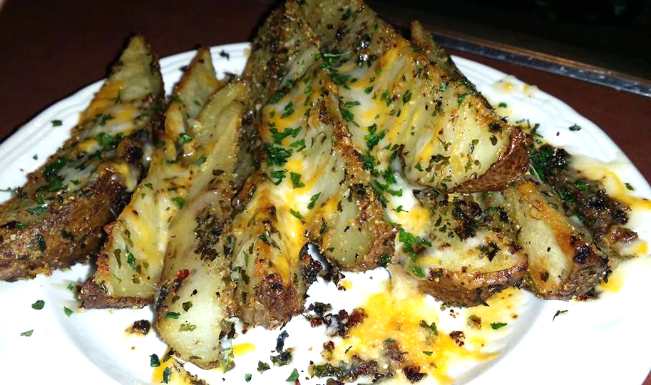 4 cheese herb baked potato wedges