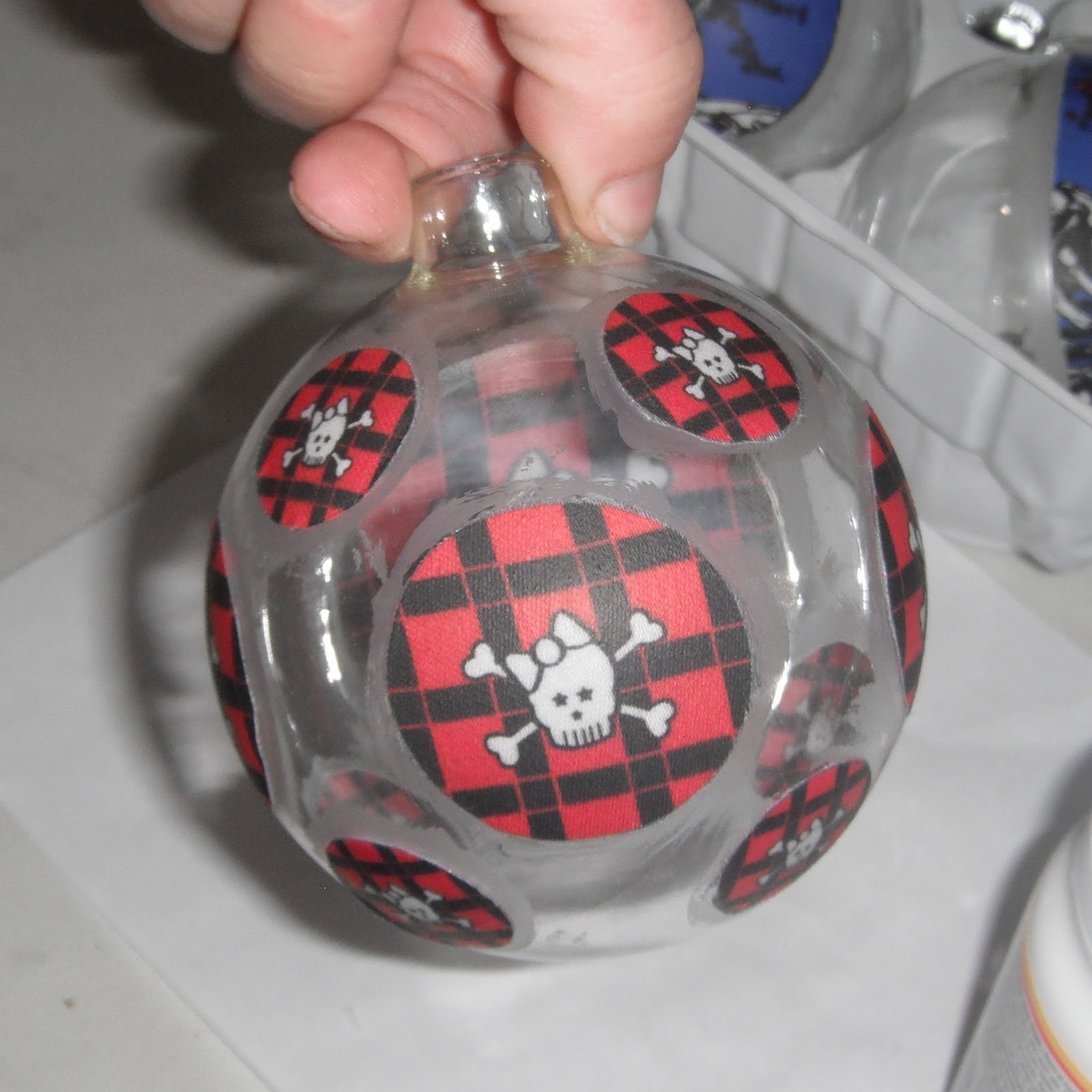 Behind the Scenes at Dark Rose Treasures Fabric Decoupage Glass Ball
