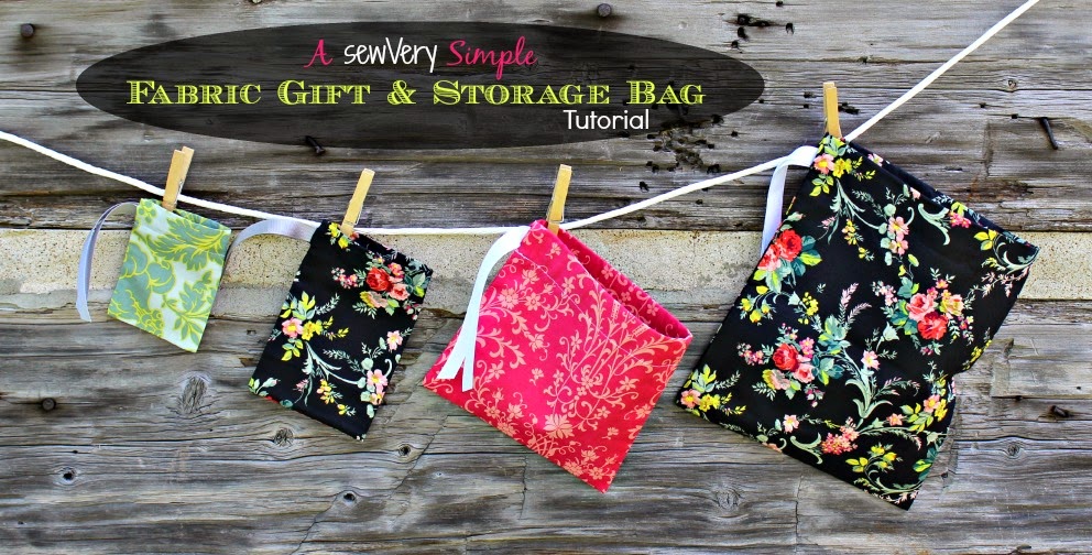 sewVery A sewVery Simple Fabric Gift and Storage Bag Tutorial