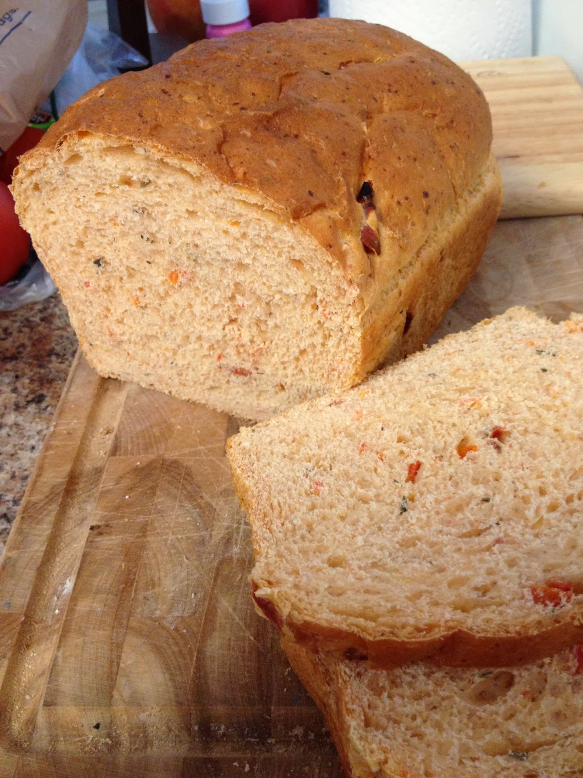 Working Out and Eating In SunDried Tomato and Parmesan Sandwich Bread