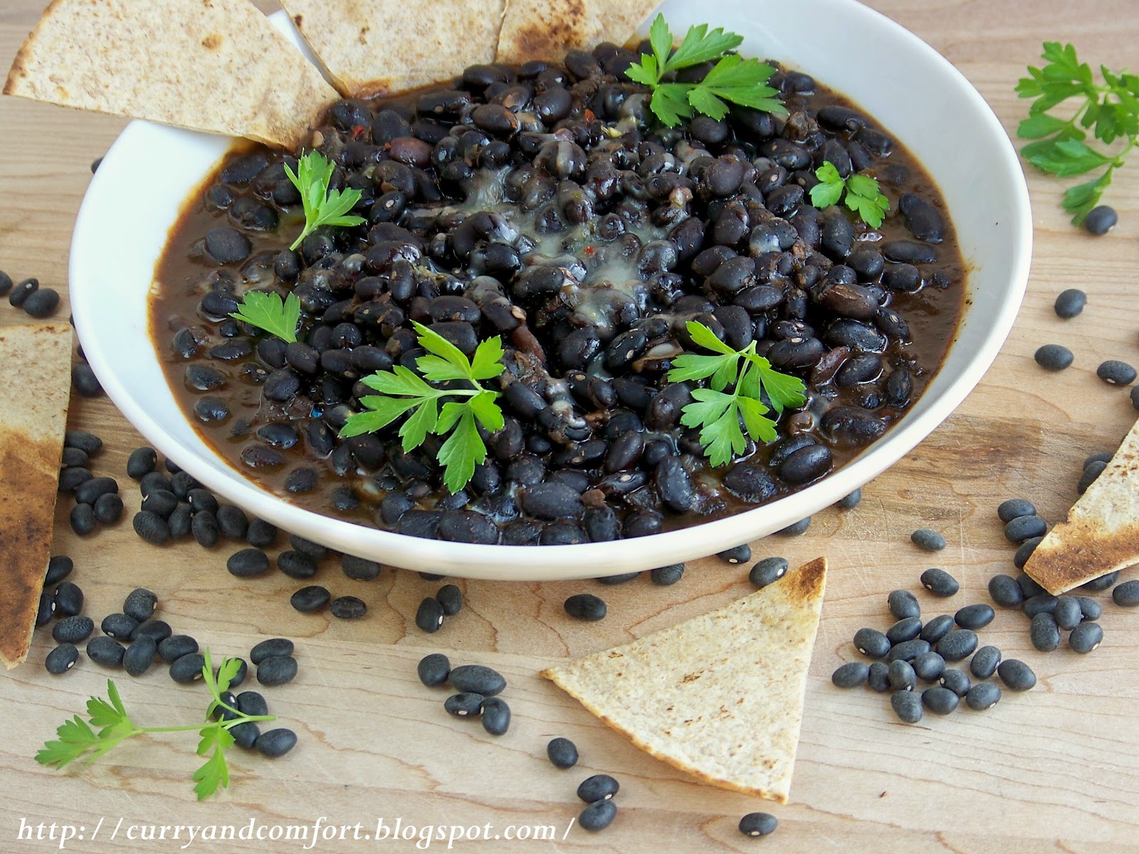Kitchen Simmer Mexican Style Black Beans and Huevos Rancheros