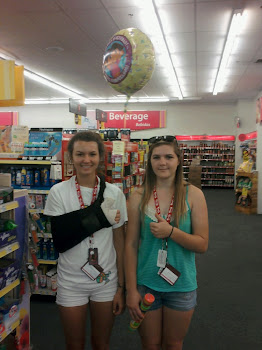 Macy and Cassie at the pharmacy