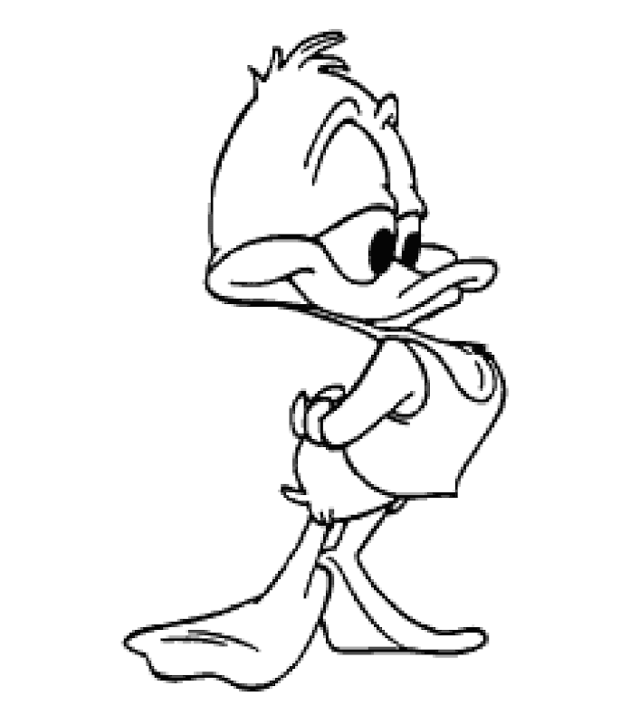 Free Printable Disney Animal Plucky Duck Coloring Pages title=