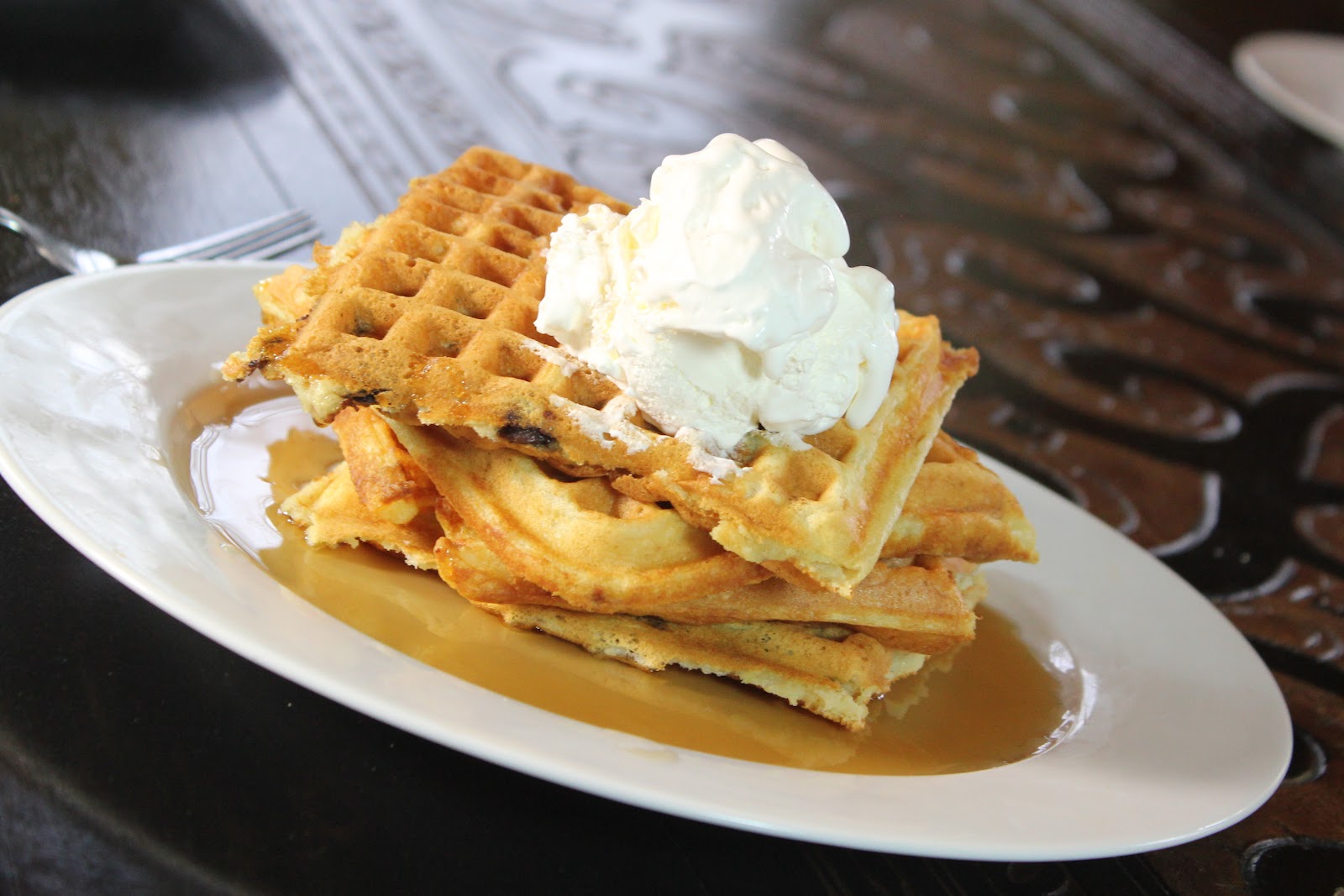 Thyme In Our Kitchen Buttermilk and Chocolate Chip Waffles
