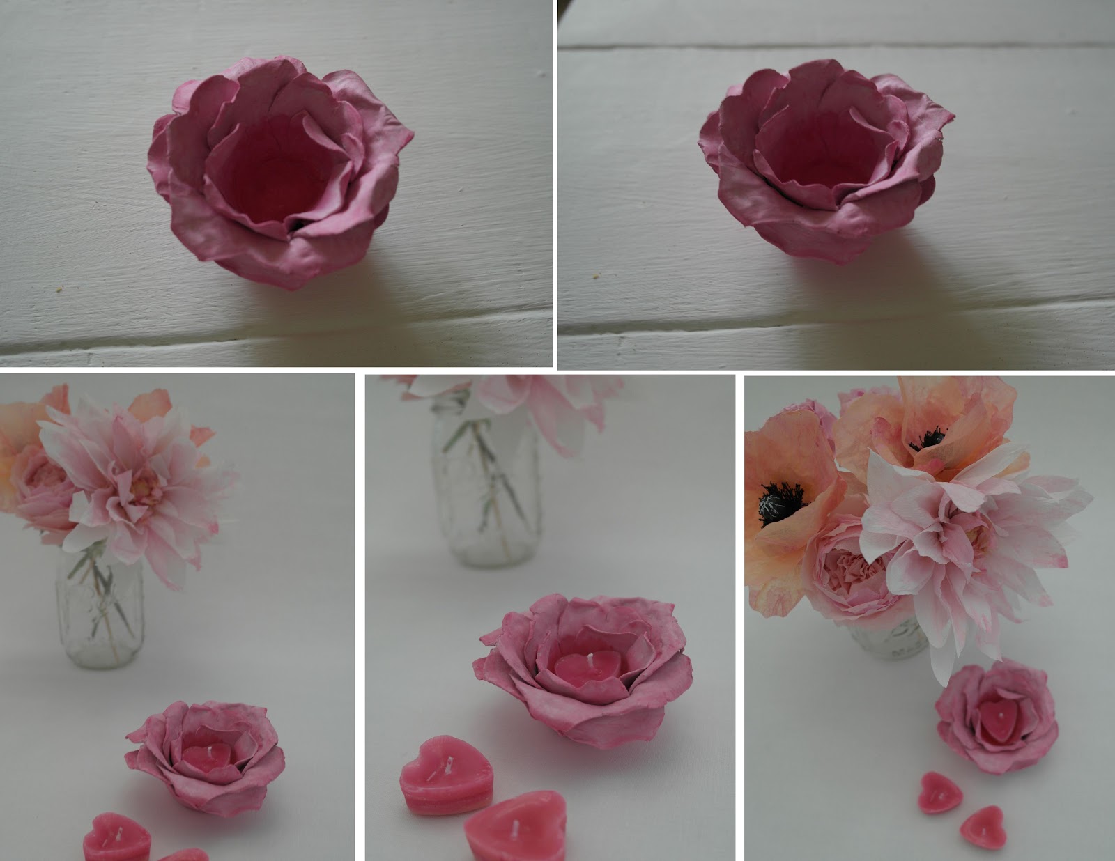 clay flower candle holder tutorial
