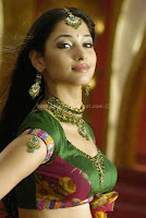 Thamanna, hot, navel, show, in, green, dress