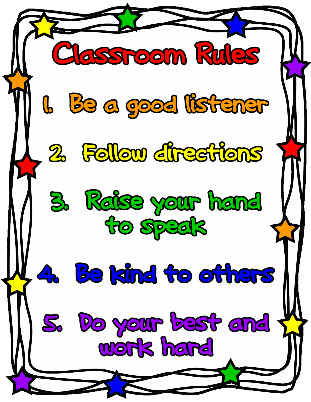 Classroom Rules And Guideline For Students At