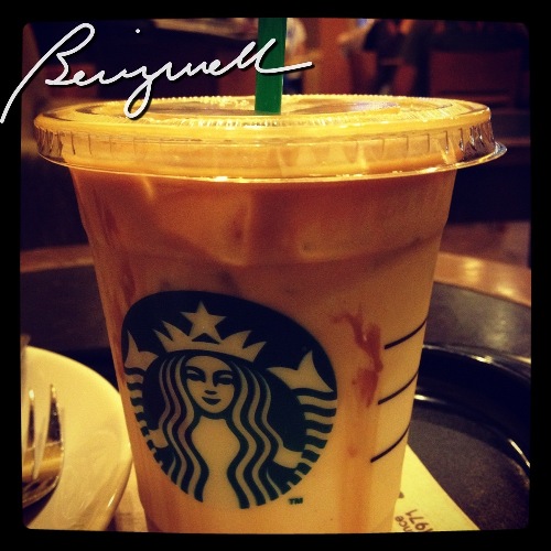 Iced caramel macchiato from Starbuck's