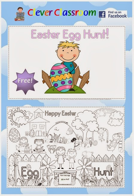 FREE Easter Egg Hunt Poster and Coloring Page - 2 pages