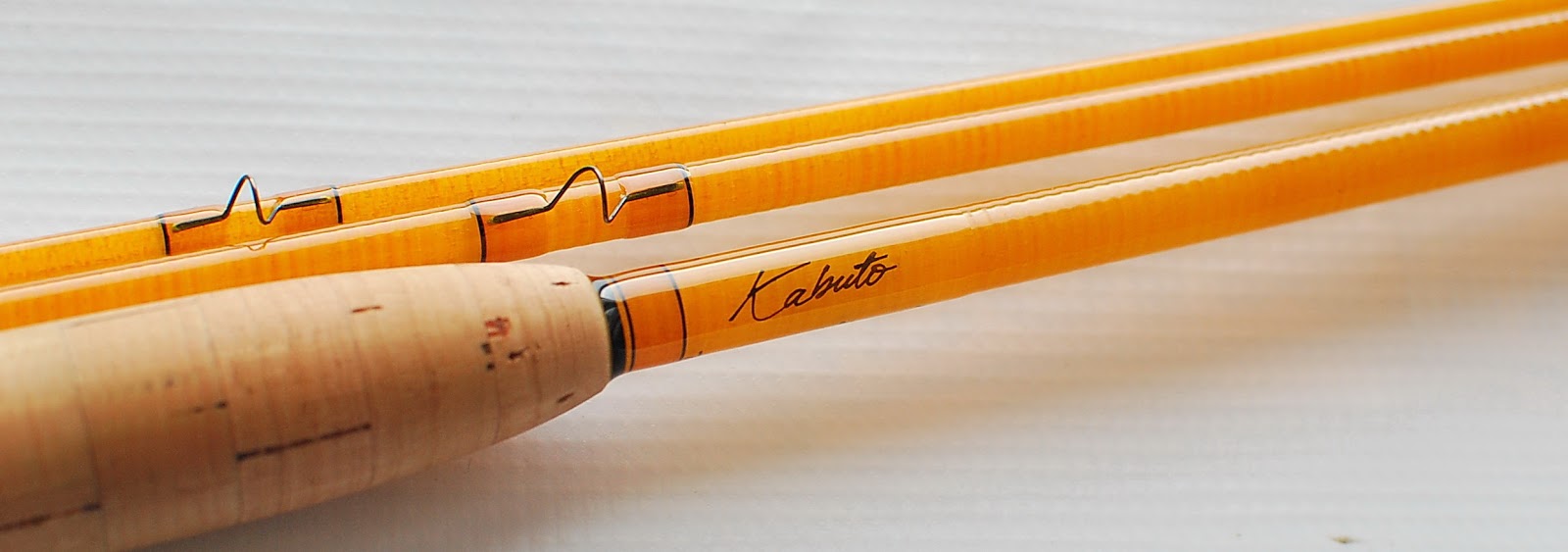 Handcrafted graphite and fiberglass fly rods: Kabuto brown