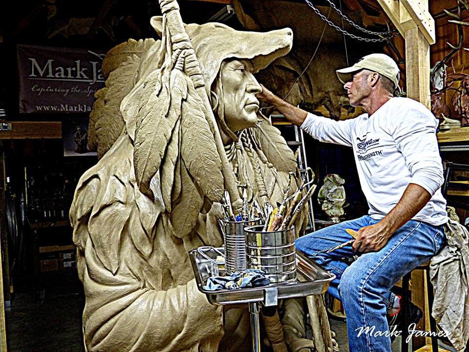 White Wolf Native American Bronze Sculptures and Monuments by Mark