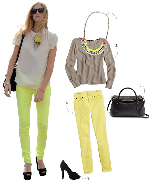 I simply lovean outfit with some neon yellow