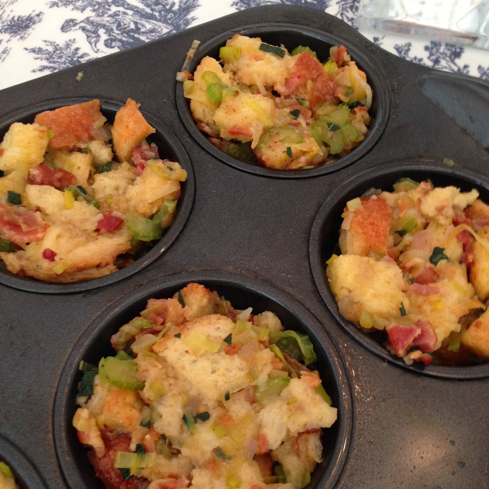 Bacon, Leek, Sage and Thyme Stuffing Muffins