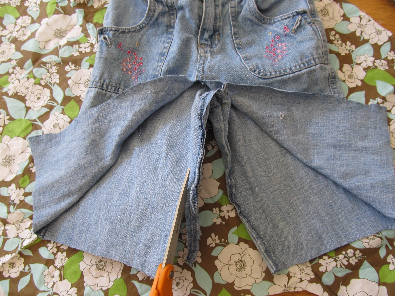 A Blessed Life How to make a skirt out of pants!