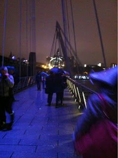 Crossing Hungerford Footbridge