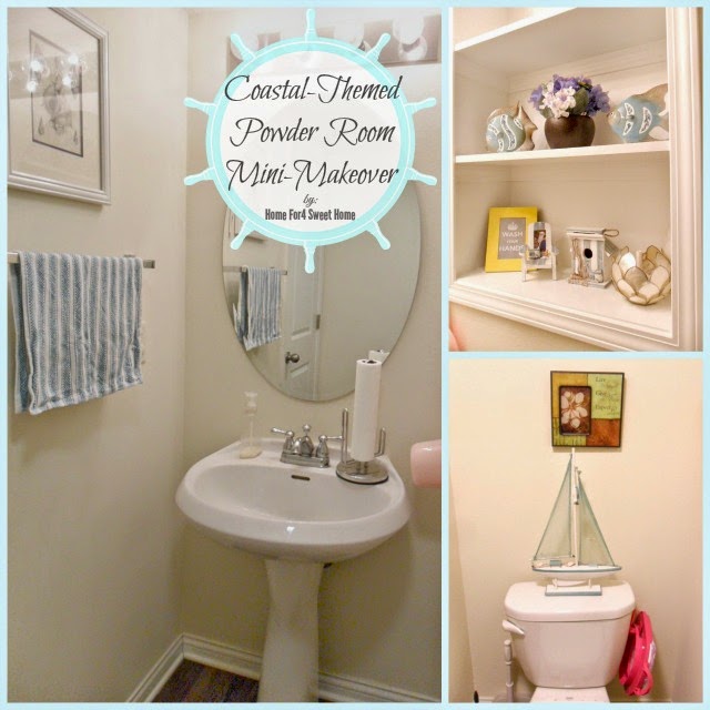 Home For4 Sweet Home CoastalThemed Powder Room MiniMakeover
