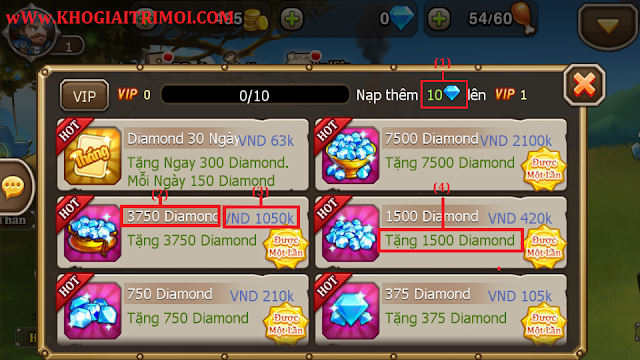 Hướng dẫn mua Diamond trong game DoTa Truyền Kỳ Hướng dẫn mua Diamond trong game DoTa Truyền Kỳ