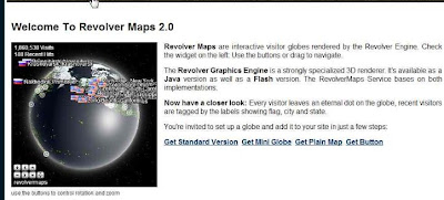 Главная страница revolvermaps.com 3D интерактивный глобус местоположения посетителей