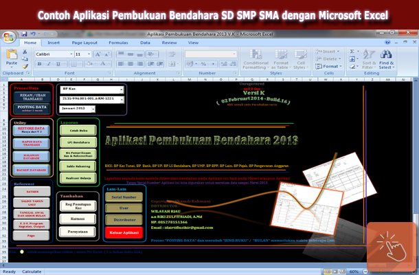 Contoh Aplikasi Pembukuan Bendahara SD SMP SMA dengan Microsoft Excel