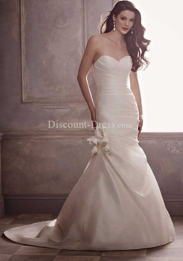 Taffeta Floor Length Sweetheart Mermaid Sleeveless Wedding Dress