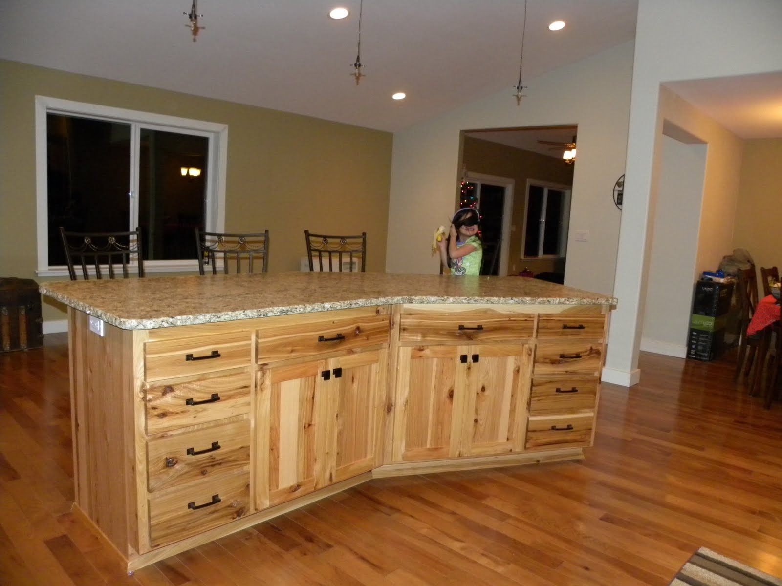 Cherry kitchen cabinets with granite countertops Shaker Style Hickory Kitchen Cabinets