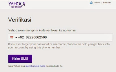 Verifikasi Pendaftaran Yahoo Mail