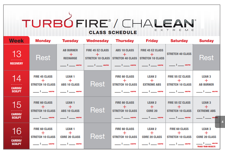  How long are the turbo fire workouts with Comfort Workout Clothes