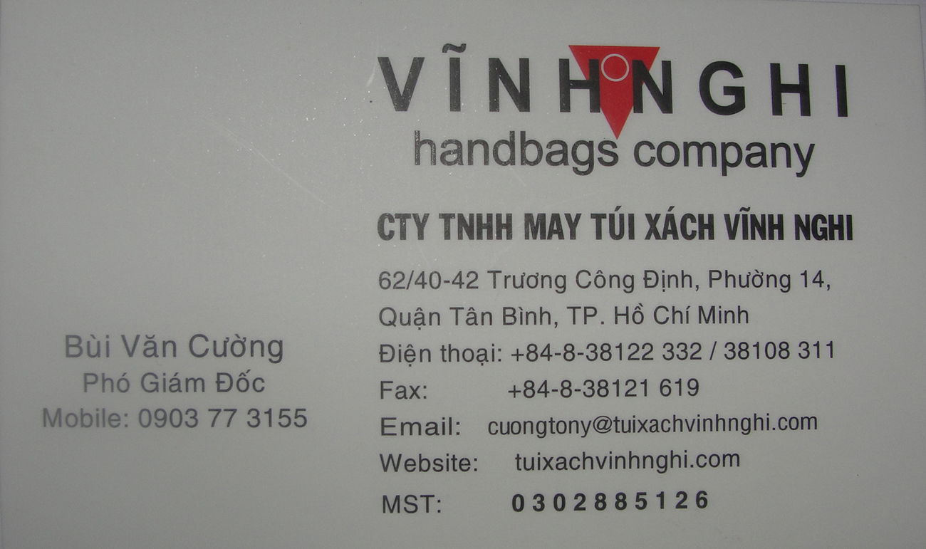 CTY TNHH MAY TÚI XÁCH VĨNH NGHI (nhấp vào ảnh để xem trang Web)