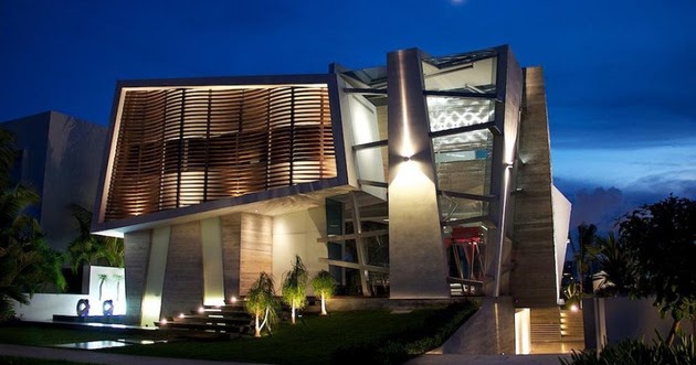 Desain Rumah Modern Abstrak dengan Pencahayaan Unik | Desain Rumah