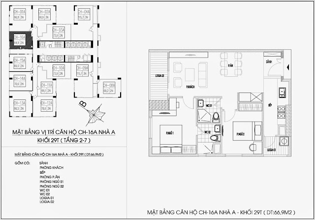 Mặt bằng căn hộ tòa A - 29 tầng, chung cư Imperia Garden Mặt bằng căn hộ tòa A - 29 tầng, chung cư Imperia Garden
