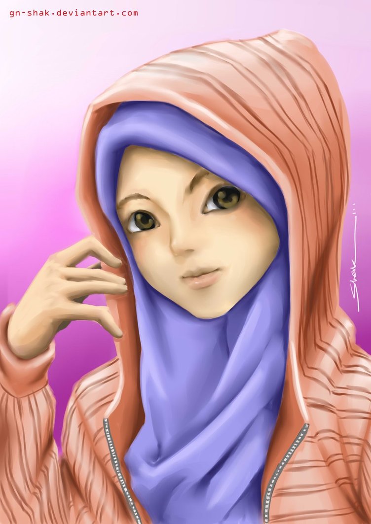 Gambar Tiwiseketi Animasi Kartun Perempuan Muslimah Berjilbab