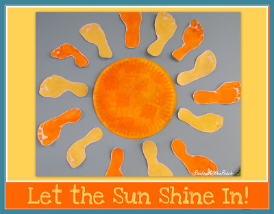 Summer Sun Bulletin Board: footprint art Preschool Painting