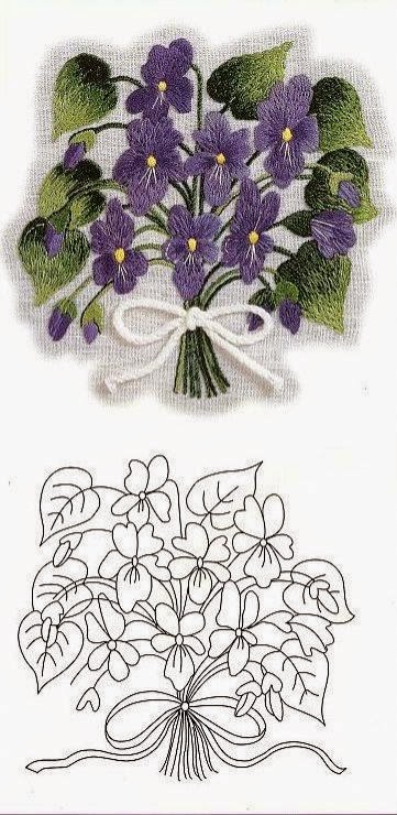 Фиалки рисунок для вышивки 65