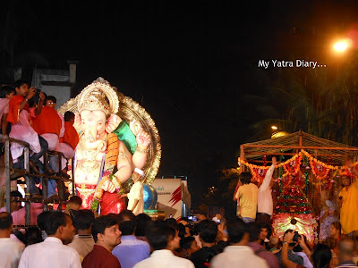 A Huge Ganpati on His way for immersion - Ganesh Visarjan, Mumbai