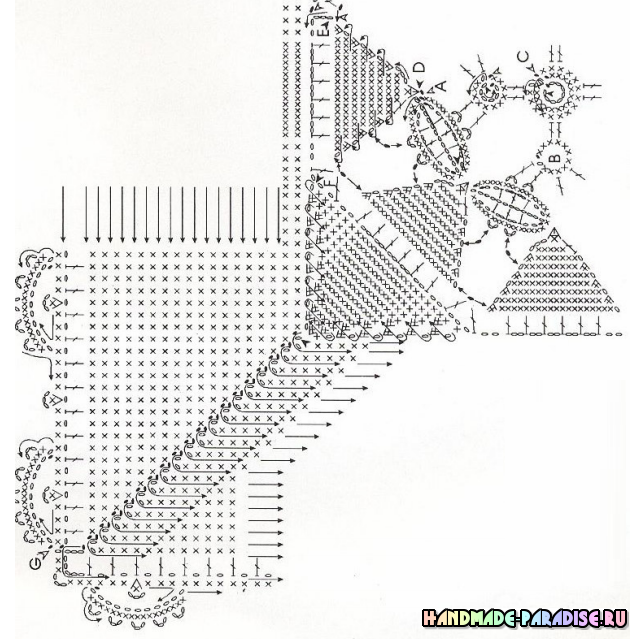 Декорирование подушек кружевом крючком. Схемы